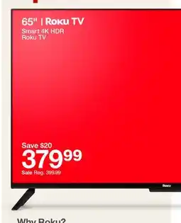 Target 65 Smart 4K HDR Roku TV offer