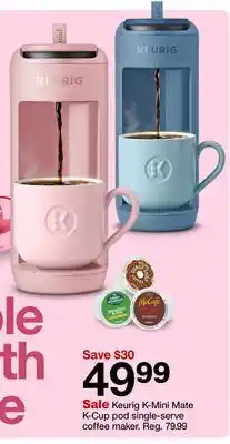 Target Keurig K-Mini Mate K-Cup pod single-serve coffee maker offer