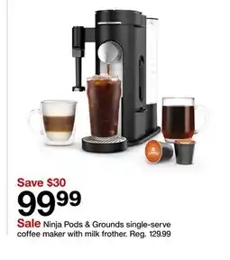 Target Ninja Pods & Grounds single-serve coffee maker with milk frother offer