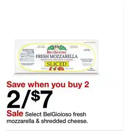 Target Select BelGioioso fresh mozzarella & shredded cheese offer