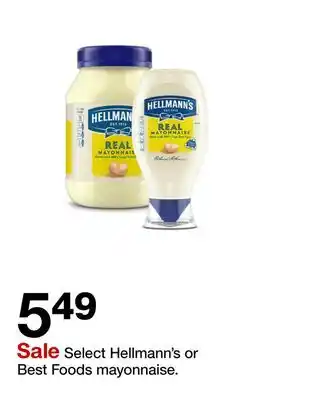 Target Select Hellmann's or Best Foods mayonnaise offer