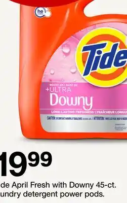 Target Tide April Fresh with Downy 45-ct. laundry detergent power pods offer
