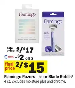 Meijer Flamingo Razors 1 ct. or Blade Refills* 4 ct offer