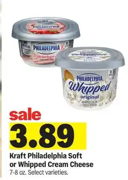 Meijer Kraft Philadelphia Soft or Whipped Cream Cheese offer