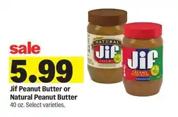 Meijer Jif Peanut Butter or Natural Peanut Butter offer