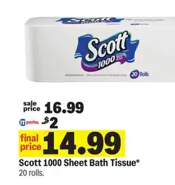 Meijer Scott 1000 Sheet Bath Tissue offer