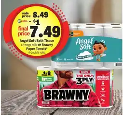 Meijer Angel Soft Bath Tissue 12 mega rolls or Brawny Paper Towels* 4 double rolls offer