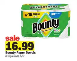 Meijer Bounty Paper Towels offer