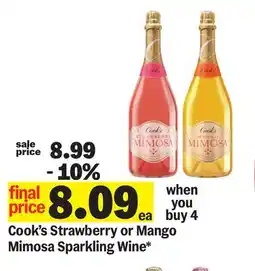 Meijer Cook's Strawberry or Mango Mimosa Sparkling Wine offer