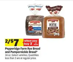 Meijer Pepperidge Farm Rye Bread and Pumpernickle Bread offer