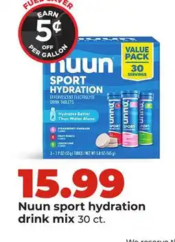 Hy-Vee Nuun sport hydration drink mix offer
