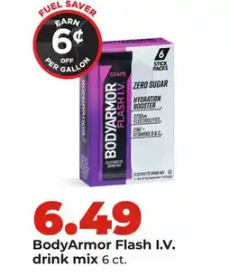 Hy-Vee BodyArmor Flash I. V. drink mix offer