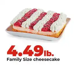 Hy-Vee Family Size cheesecake offer