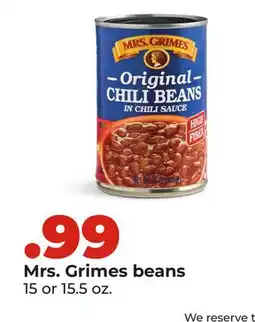 Hy-Vee Mrs. Grimes beans offer
