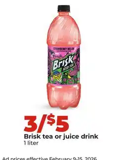 Hy-Vee Brisk tea or juice drink offer
