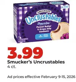 Hy-Vee Smucker's Uncrustables offer