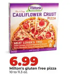 Hy-Vee Milton's gluten free pizza offer