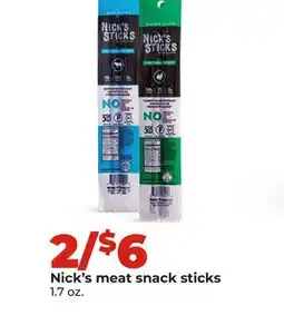 Hy-Vee Nick's meat snack sticks offer