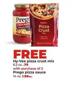 Hy-Vee Prego pizza sauce offer