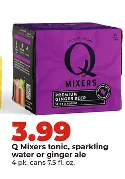 Hy-Vee Q Mixers tonic, sparkling water or ginger ale offer