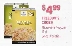 Commissary FREEDOM'S CHOICE Microwave Popcorn offer