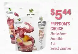 Commissary FREEDOM'S CHOICE Single Serve Smoothie offer