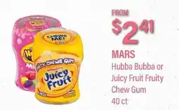 Commissary MARS Hubba Bubba or Juicy Fruit Fruity Chew Gum offer