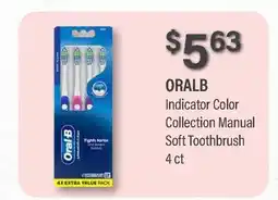 Commissary ORALB Indicator Color Collection Manual Soft Toothbrush offer