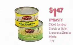 Commissary DYNASTY Sliced Bamboo Shoots or Water Chestnuts Sliced or Whole offer