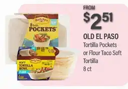 Commissary OLD EL PASO Tortilla Pockets or Flour Taco Soft Tortilla offer