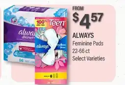 Commissary ALWAYS Feminine Pads offer