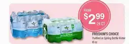 Commissary FREEDOM'S CHOICE Purified or Spring Bottle Water offer