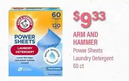 Commissary ARM AND HAMMER Power Sheets Laundry Detergent offer