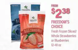 Commissary FREEDOM'S CHOICE Fresh Frozen Sliced/ Whole Strawberries or Blueberries offer