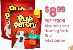 Commissary PUP PERONI Triple Meat Lovers Flavor Dog Snacks offer