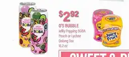 Commissary O'S BUBBLE Jelly Popping BOBA Peach or Lychee Oolong Tea offer