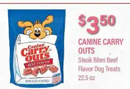 Commissary CANINE CARRY OUTS Steak Bites Beef Flavor Dog Treats offer