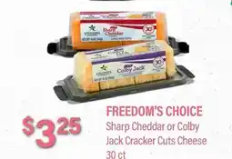 Commissary FREEDOM'S CHOICE Sharp Cheddar or Colby Jack Cracker Cuts Cheese offer