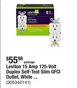 The Home Depot Leviton 15 Amp 125-Volt Duplex Self-Test Slim GFCI Outlet, White (4-Pack) GFNT1-4W offer