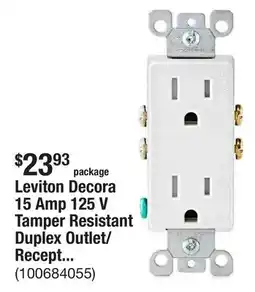 The Home Depot Leviton Decora 15 Amp 125 V Tamper Resistant Duplex Outlet/Receptacle, White (10-Pack) T5325-WMP offer