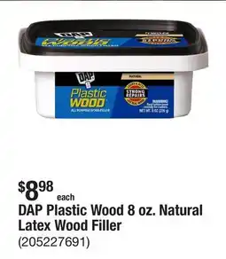 The Home Depot DAP Plastic Wood 8 oz. Natural Latex Wood Filler offer