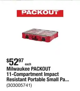The Home Depot Milwaukee PACKOUT 11-Compartment Impact Resistant Portable Small Parts Organizer offer