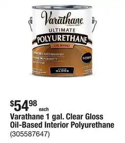 The Home Depot Varathane 1 gal. Clear Gloss Oil-Based Interior Polyurethane offer