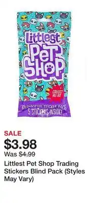 Game Stop Littlest Pet Shop Trading Stickers Blind Pack (Styles May Vary) offer