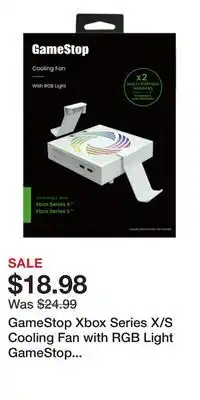 Game Stop GameStop Xbox Series X/S Cooling Fan with RGB Light GameStop Exclusive - White offer
