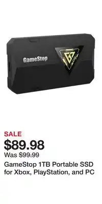 Game Stop GameStop 1TB Portable SSD for Xbox, PlayStation, and PC offer