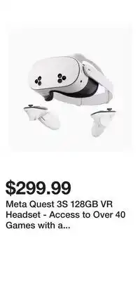 Game Stop Meta Quest 3S 128GB VR Headset - Access to Over 40 Games with a 3-Month Trial of Meta Horizon Plus offer