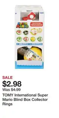 Game Stop TOMY International Super Mario Blind Box Collector Rings offer