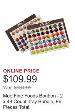 Costco Mae Fine Foods Bonbon - 2 x 48 Count Tray Bundle, 96 Pieces Total offer