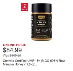 Costco Comvita Certified UMF 18+ (MGO 696+) Raw Manuka Honey (17.6 oz each), 2-pack offer